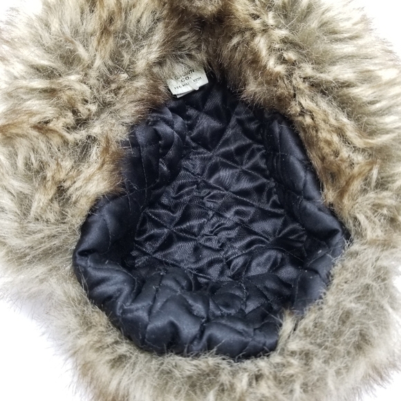 Vintage Crown Co Trapper Hat Faux Fur Plaid Red Black Wool Blend Quilt Lining - Picture 7 of 11